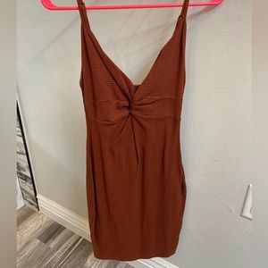 IRIS Brown Casual Stretchy Dress